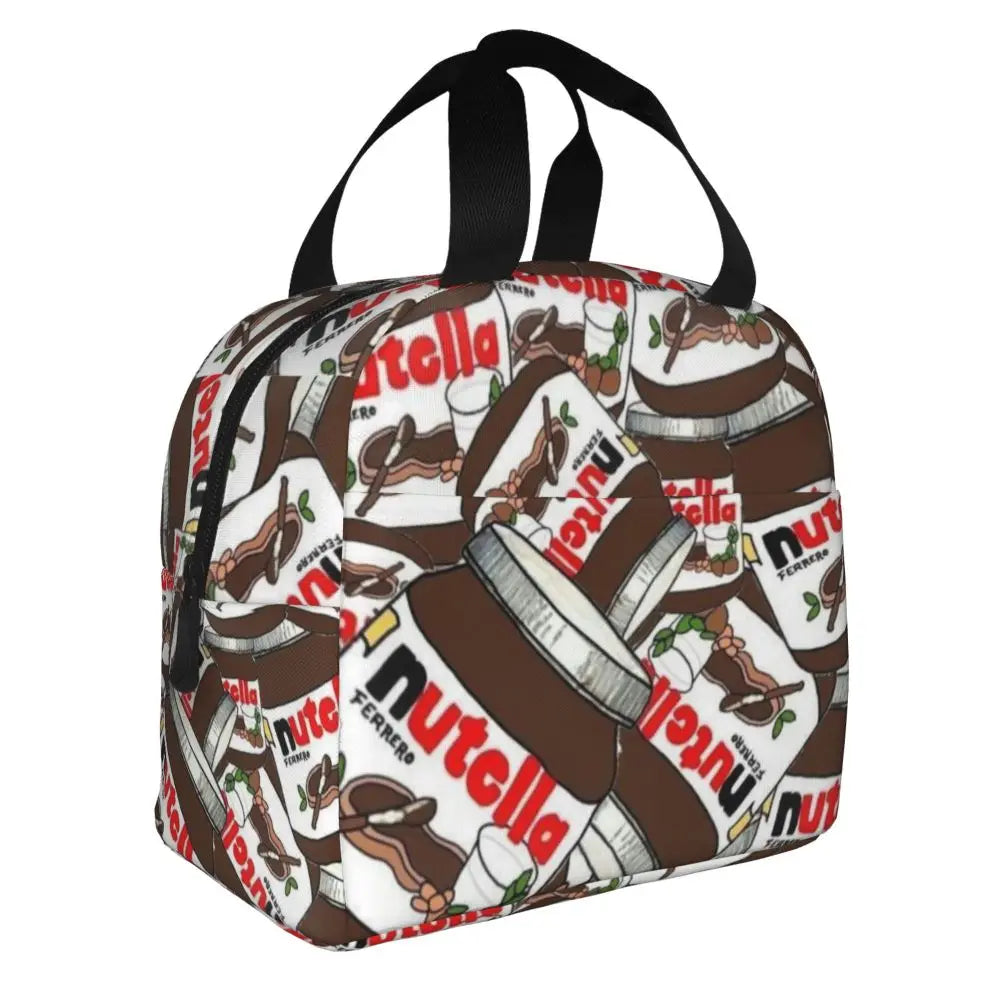 Custom Italy Nutellas Thermal Insulated Lunch Bag Women Portable Lunch Container for Outdoor Picnic Storage Food Box
