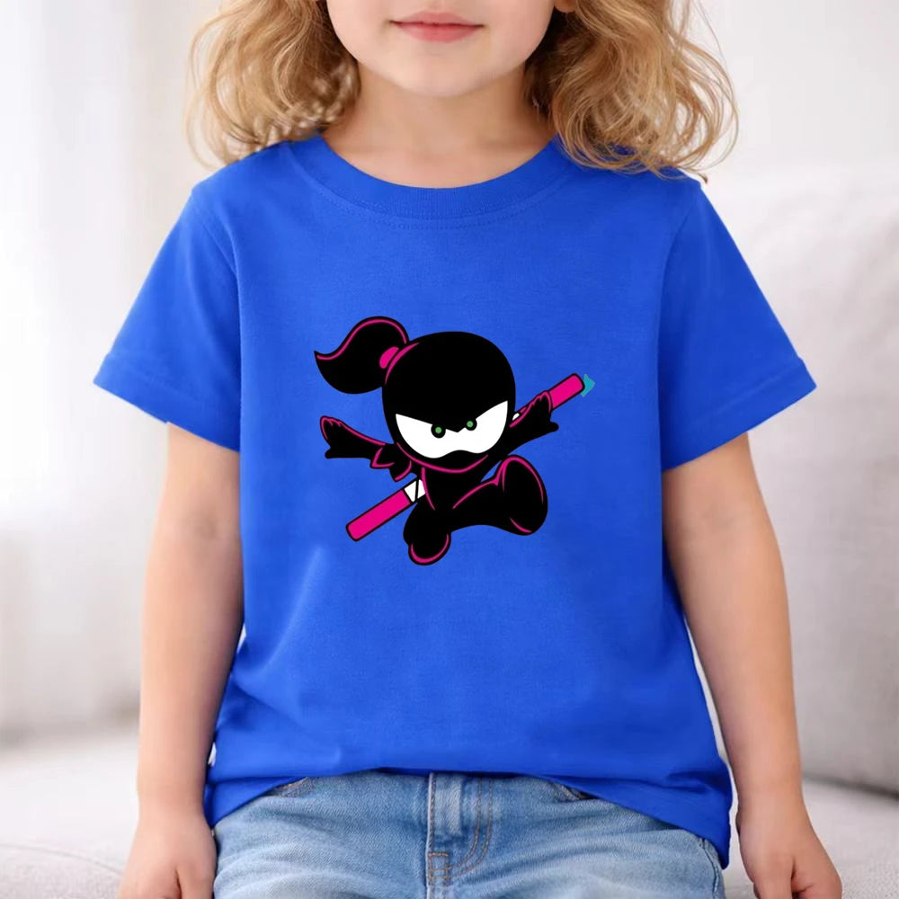 Kids Tops Summer T-Shirt Boy Girls red Casual TShirt+Shorts Sets Ninja Printed Kids Outfits Teen Children's Short Sleeve