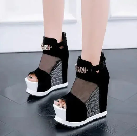 NEW Luxury Women Sandals Summer Platform Wedges Shoes Woman High-Heeled 13cm Fashion Ladies Shoe Comfortable Zapatillas De Mujer