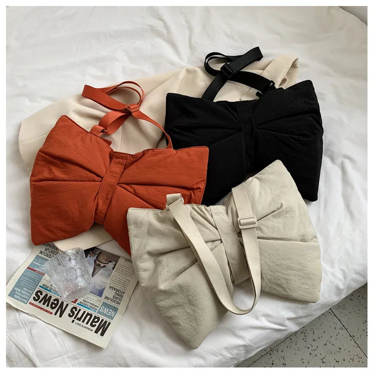 Soft Nylon Women's Portable Shoulder Bag Large Capacity Female Commute Crossbody Bags Simple Design Ladies Tote Purse Handbags