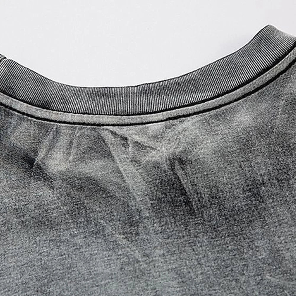 Summer New Men's Color Matching Raw Edge Sleeveless Vest American Retro Fashion Trend Street Loose Breathable Niche Men's Tops
