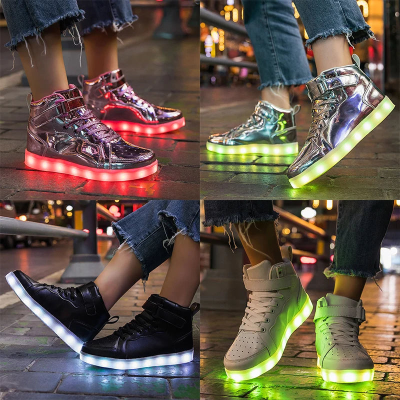 Kid Shoes Boy Girl Children Women Men Spring Summer Fashion Casual Sport Sneakers Led Light Up Dance Boots