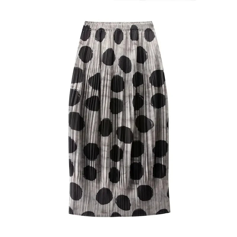 Skirts for Women Miyake Skirt Minority Design Sense Pleated Skirt Female  High Waist Printing Loose hip Skirt Pleated Skirt