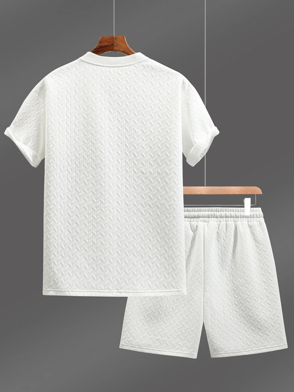 Men's Summer round Neck Casual Set Breathable Comfortable Clothing Lightweight Air-permeable Fabric for Hot Weather