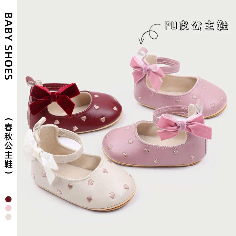 Baby Girl Shoes Cute Bowknot High Quality PU and TPR Sole Anti-slip Toddler Newborn 0-9-18 Months Prewalking Sandal 2024 BJZ3212