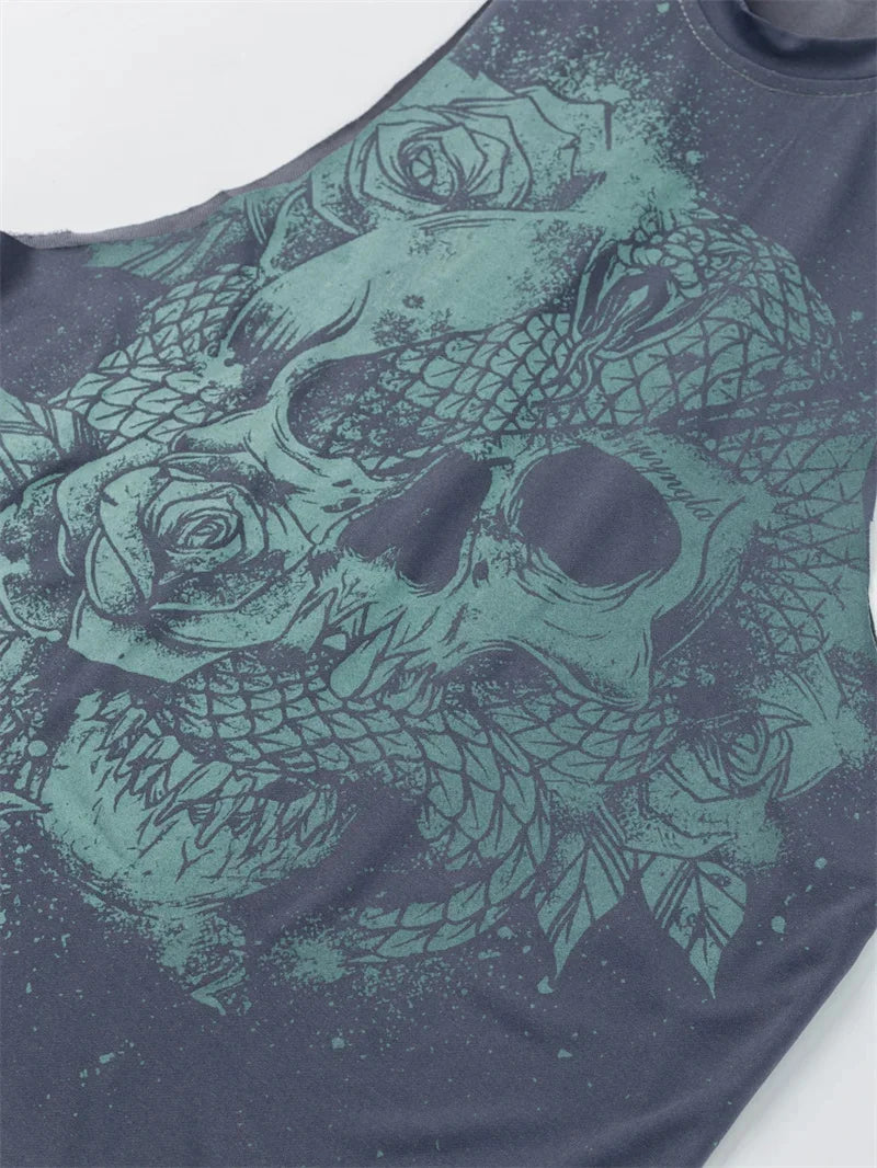 2025 Summer fitness Tank Top Men Fashio Comfortable Printed Loose tops Retro Style Sports Leisure Sleeveless vest Men sportswear