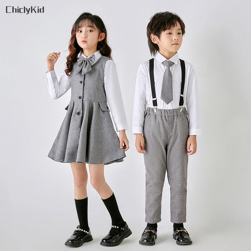 Kids Japanese Navy Jacket Suit Dress School Uniforms Girls British Boys Blazer Formal Outfits Chidren Student Clothes Class Sets