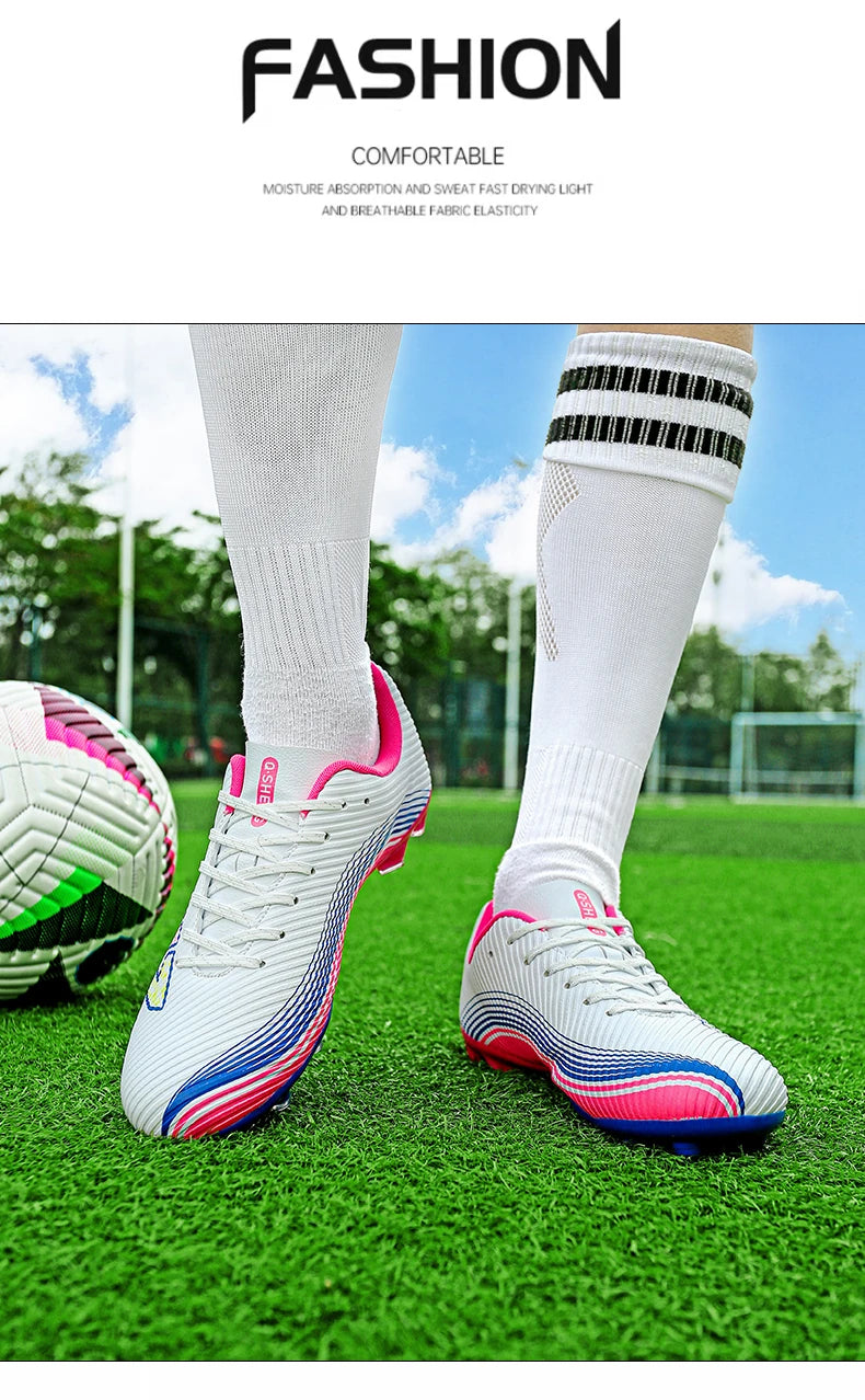 New Boy Girl  Professional Soccer Shoes Ultralight Match Training Shoes Non-Slip Cleats Grass Drop Shipping Boys Football Boots