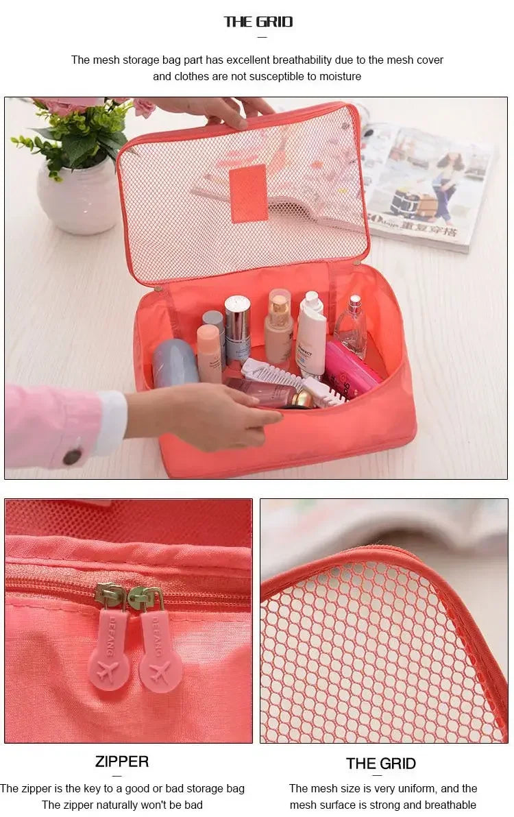 Travel 6-piece Storage Bag Set, Travel Luggage Sorting Bag, Clothing Packaging Bag, Breathable and Moisture-proof Storage Bag
