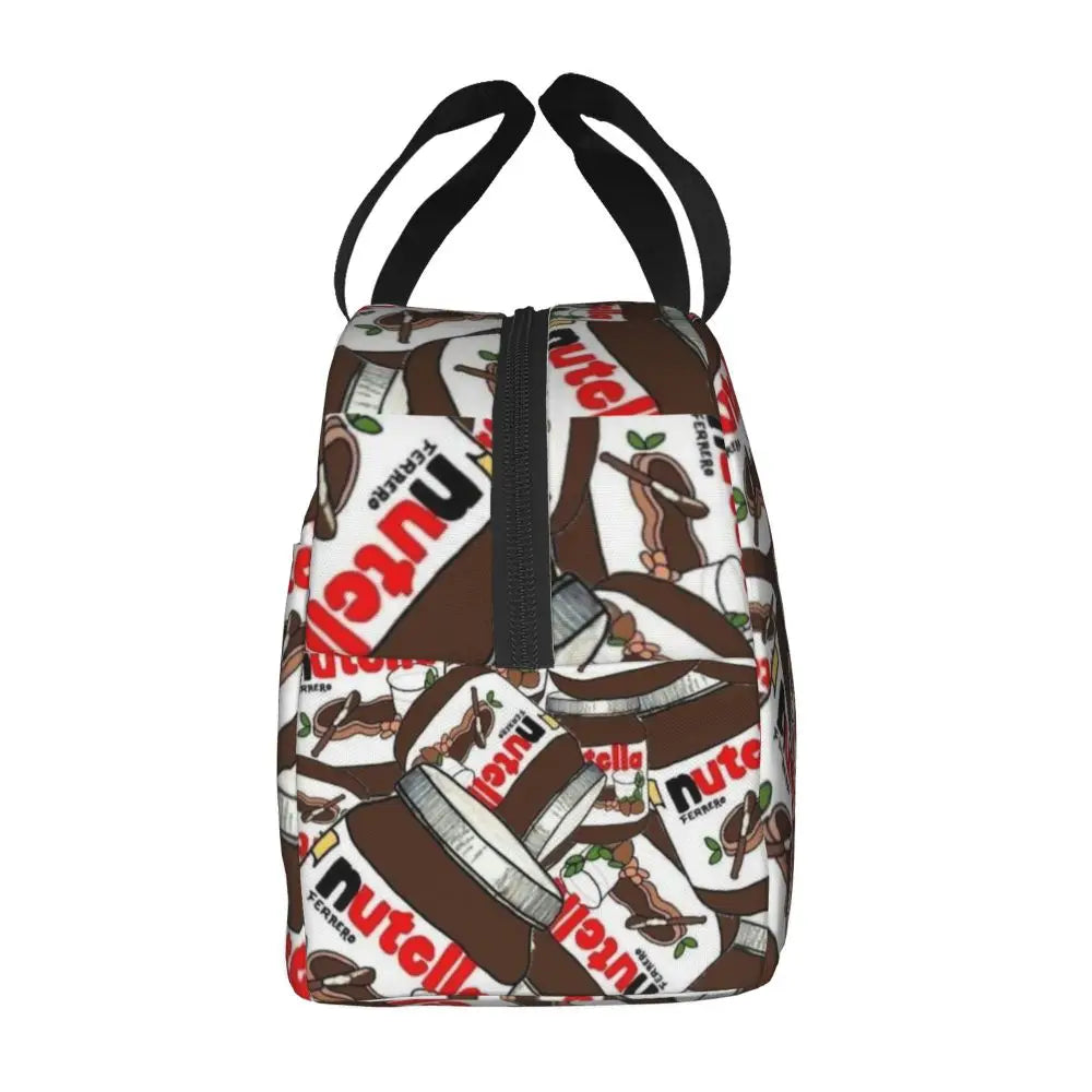 Custom Italy Nutellas Thermal Insulated Lunch Bag Women Portable Lunch Container for Outdoor Picnic Storage Food Box