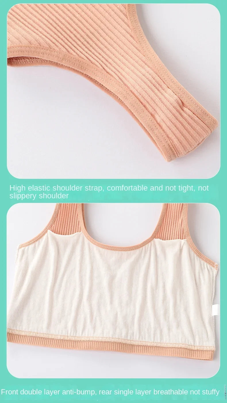 Girls Bra Crop Tops for Teens Underwear Breathable Kids Sports Training Bras Children Soft Cotton Teenager Clothing