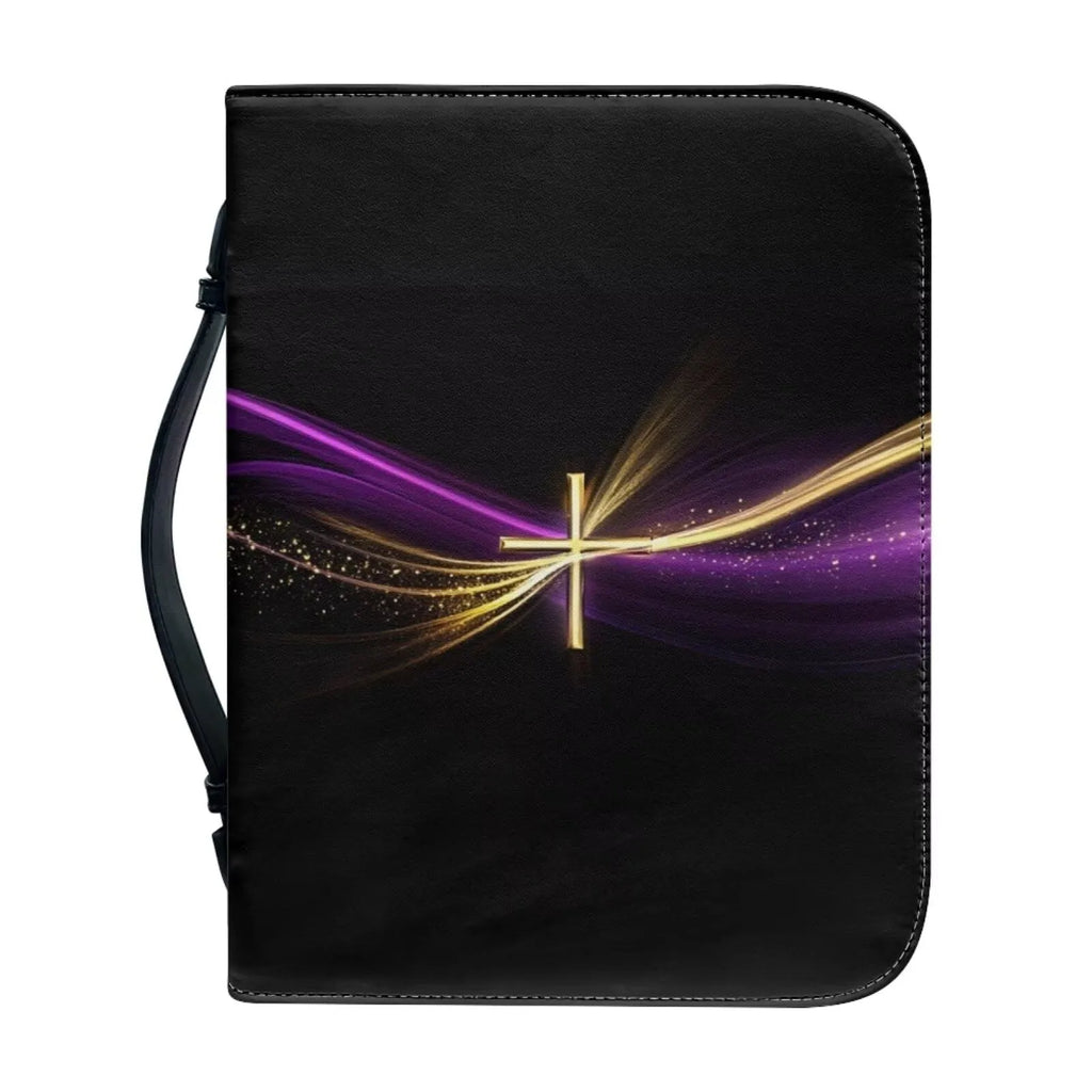 Bible Cover,Bible bag comes with a portable handle, Waterproof PU Leather Zipper Book Cover Bible Bag Bible Carrying Case M-2XL
