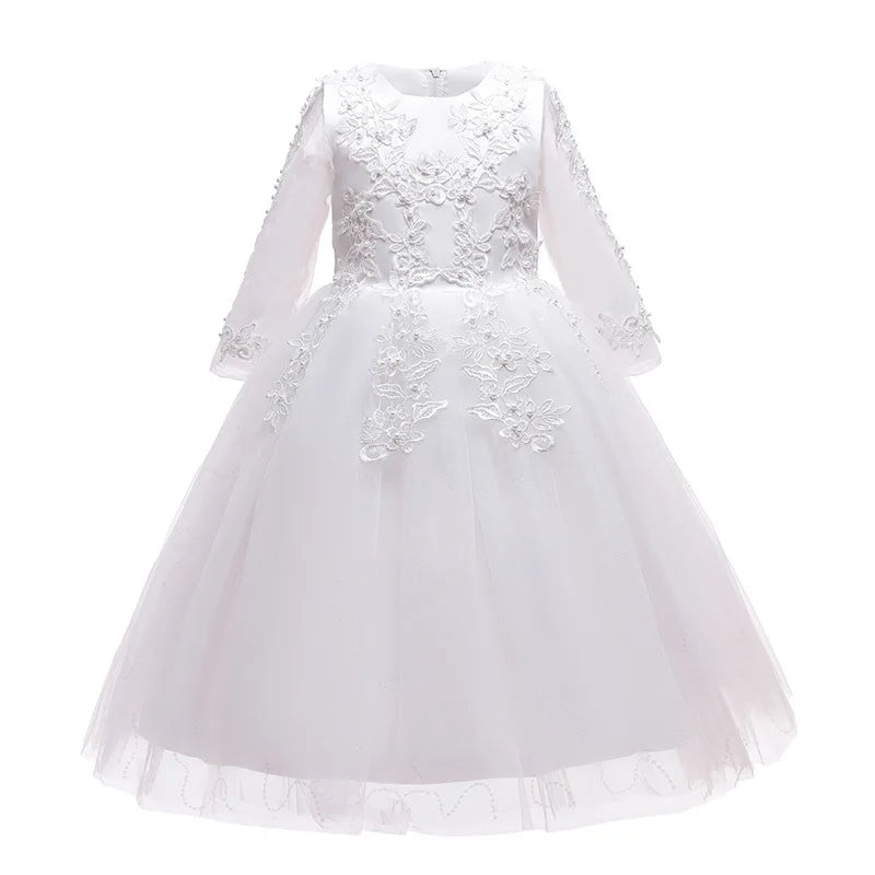 2026 teens girls Formal Dresses For Girls white Princess First Communion Children Clothes Evening luxury Flower Girls bridesmaid