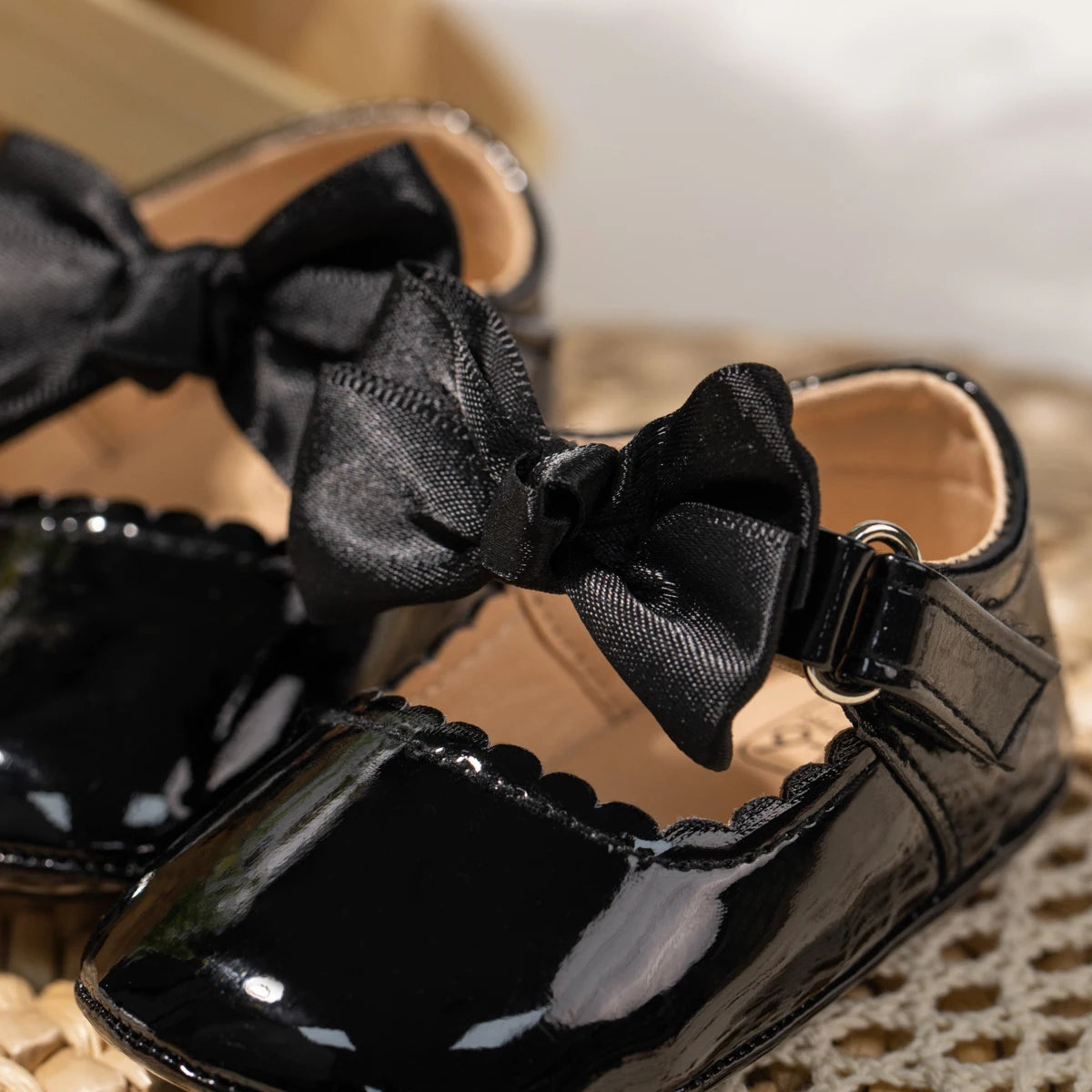 KIDSUN Newborn Baby Girl Shoes PU Leather Bowknot Dress Shoes Infants Rubber Non-Slip Toddler First Walker Baby Shoes Girls