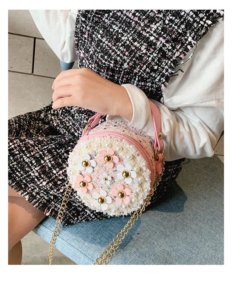 New Women Bag Lady Little Girls Toddler Princess Lovely Bag Kids Baby Messenger Shoulder Crossbody Flower Bag