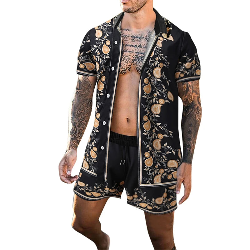 Trend Floral Pattern Hawaiian Shirts Fashion Summer Beach Shirt For Men Lapel Short Sleeve Loose Casual Streetwear Blouse Tops