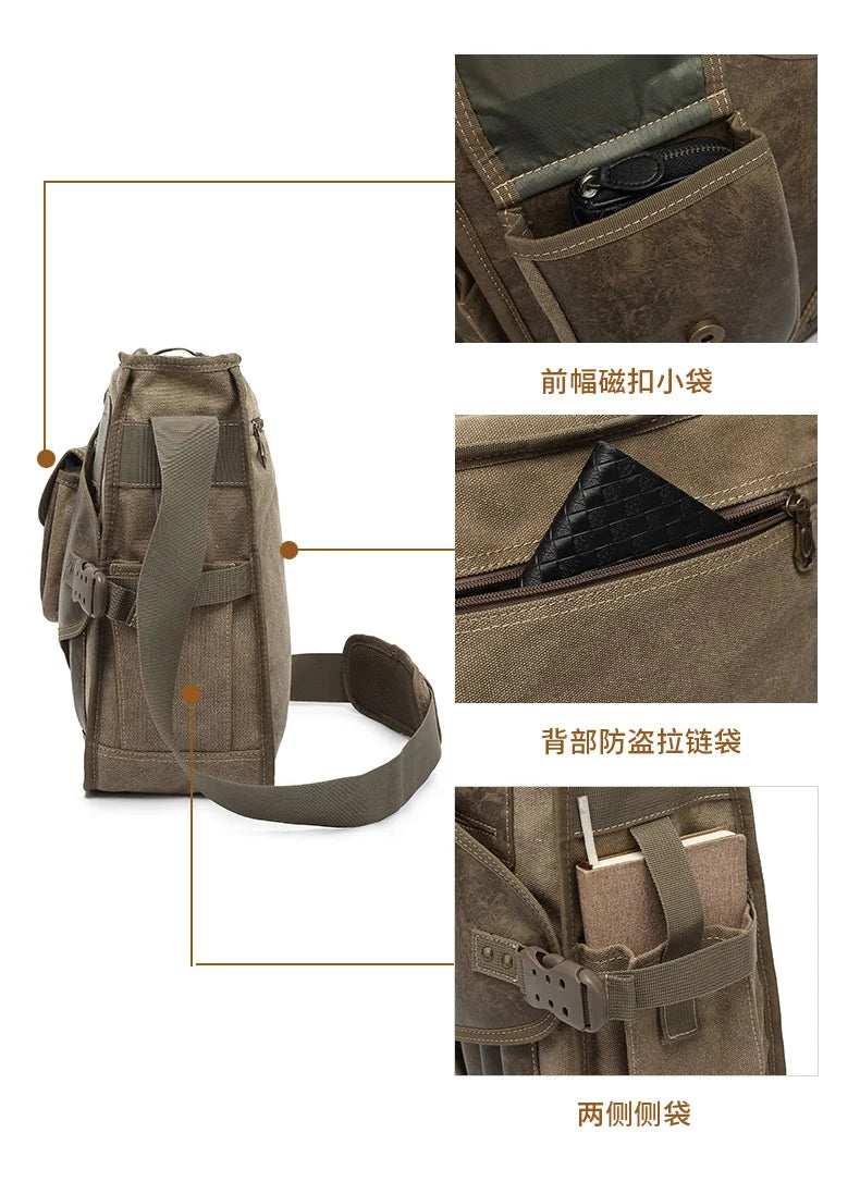 Man Messenger Shoulder Bag 2022 Canvas Business Casual Zipper Handbag Male Satchel Cross Body Bags Men bolsa crossbody bags sacs