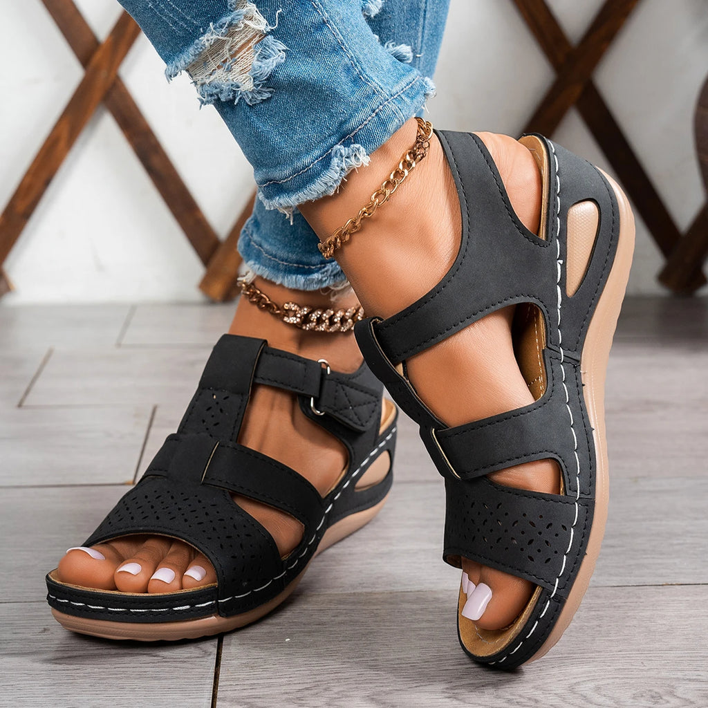 2026 Summer Women Wedge Sandals Premium Orthopedic Open Toe Sandals Vintage Anti-slip Casual Shoes Female Platform Retro Sandals