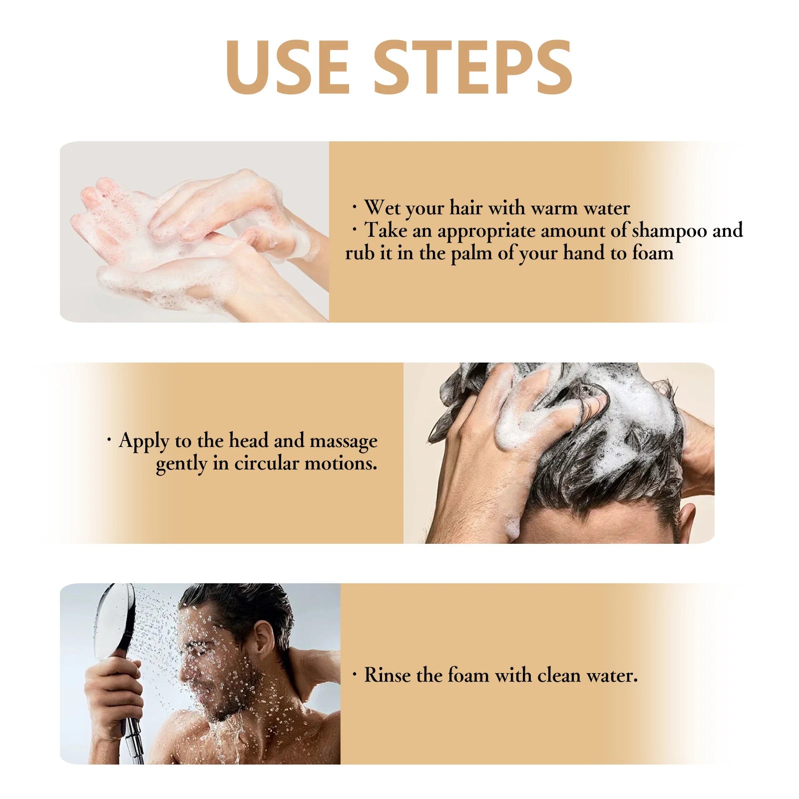 Hair Growth Shampoo for Men Strengthen Scalp Nourishing Anti Hair Loss Moisturizing Repairing Non-greasy Oil Control Clean 100ml