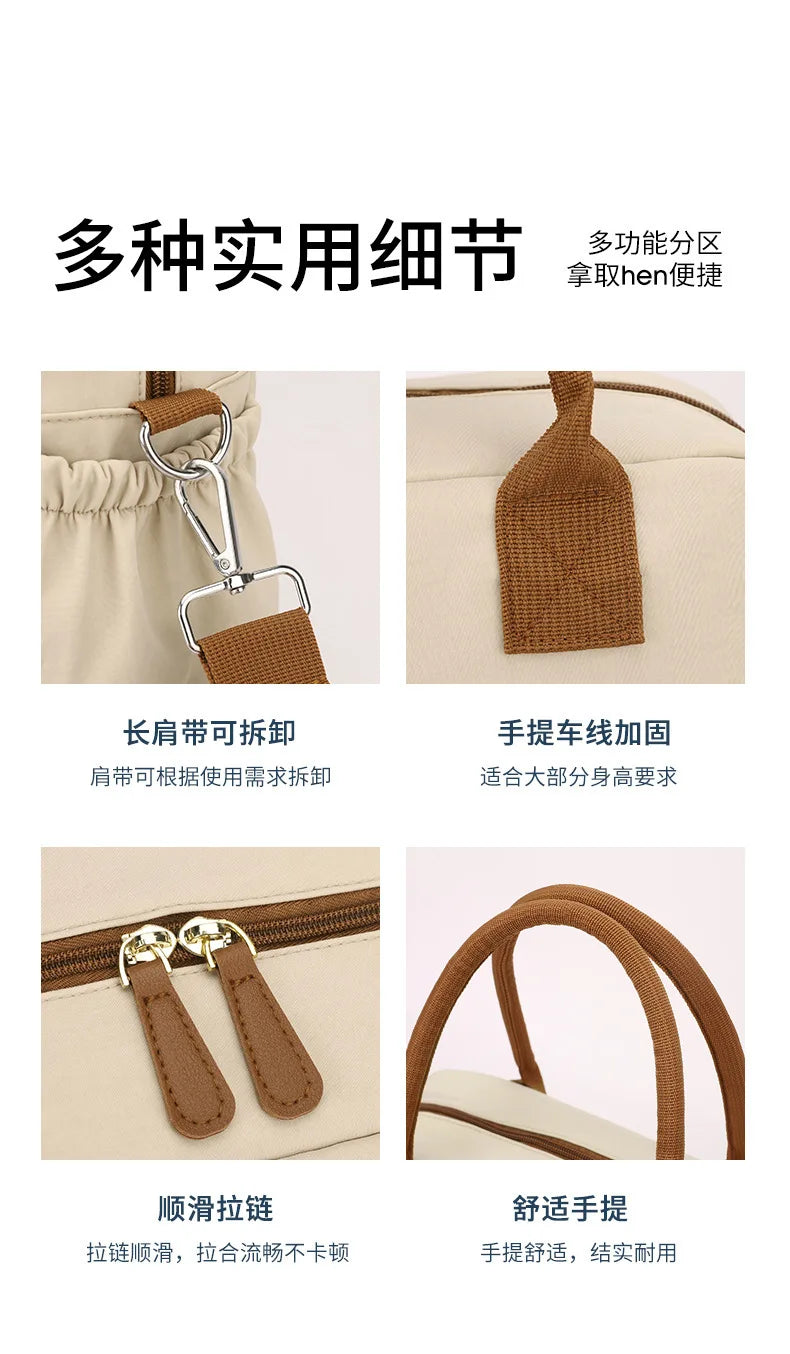 Women's Single Shoulder Bag Diaper Bags Casual Travel Nylon Crossbody Bag Lightweight Waterproof Large Capacity Shopping Handbag