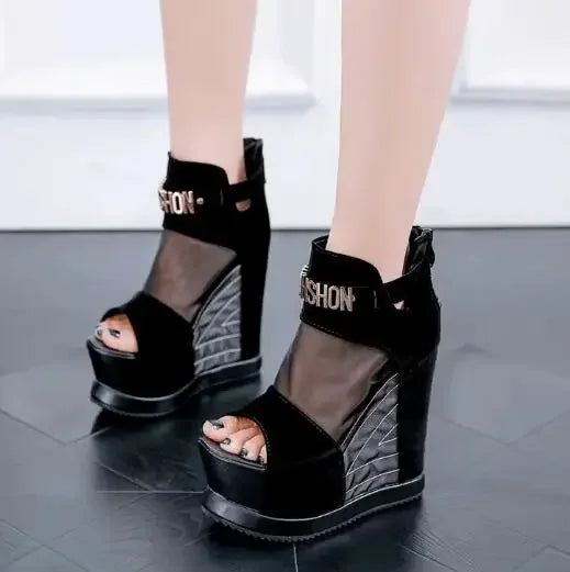 NEW Luxury Women Sandals Summer Platform Wedges Shoes Woman High-Heeled 13cm Fashion Ladies Shoe Comfortable Zapatillas De Mujer