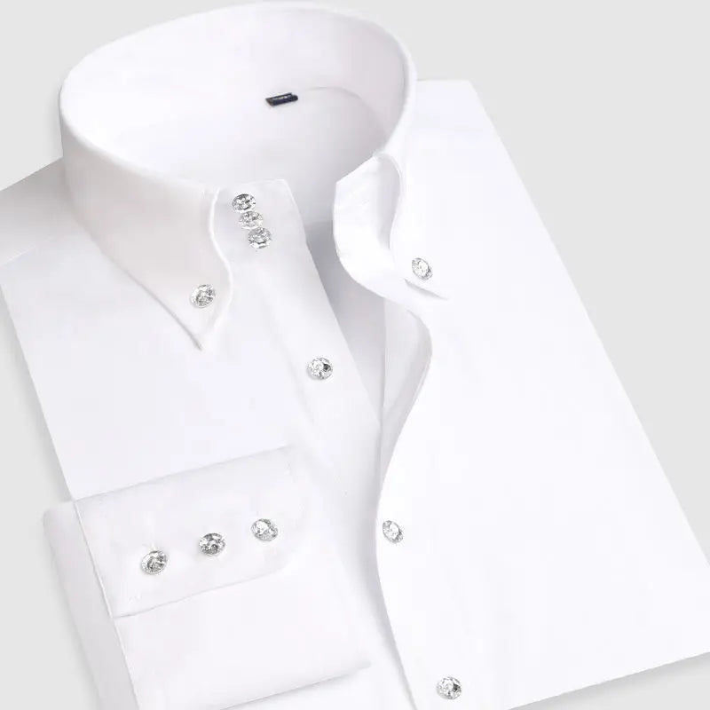 Men's Collared Shirt Long Sleeve Fashion Korean Button-down Casual Shirts Formal Business Dress Shirts Slim Fit Designer Shirts