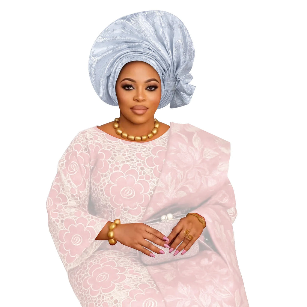 2026 New African Headtie Turban Nigeria Auto Gele Head Wraps Auto Gele Women's Turban Cap Wedding Geles Muslim Head Wraps Bonnet