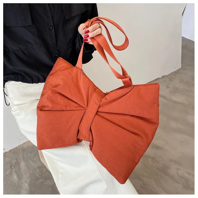 Soft Nylon Women's Portable Shoulder Bag Large Capacity Female Commute Crossbody Bags Simple Design Ladies Tote Purse Handbags