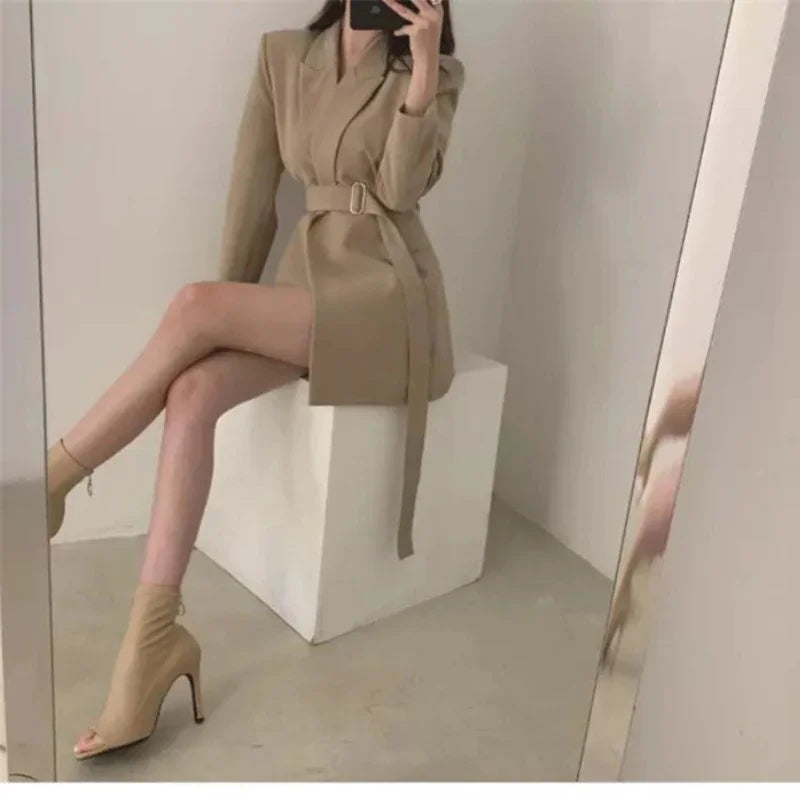Women's Blazers New in Outer wears New in Casual Temperament High Quality Jacket Ladies Tops White Official Blazer Women
