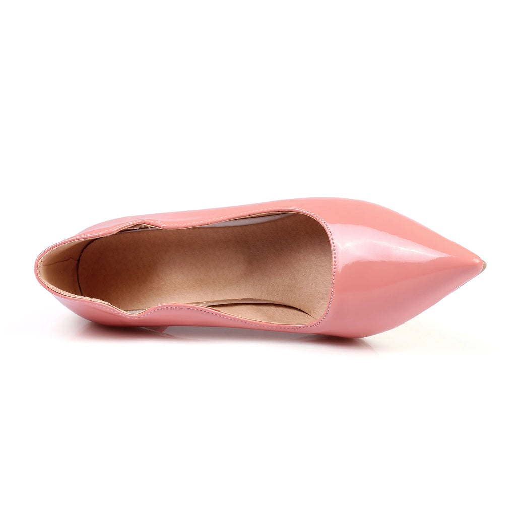 Nude High-Heeled Shoes for Women, Thin Heels, Pointed Toes, Small Size 30, 2024 New Style for Ladies, Elegant Spring and Autumn White Sexy Patent Leather Professional Black Women's Single Shoes, European and American Extra La
