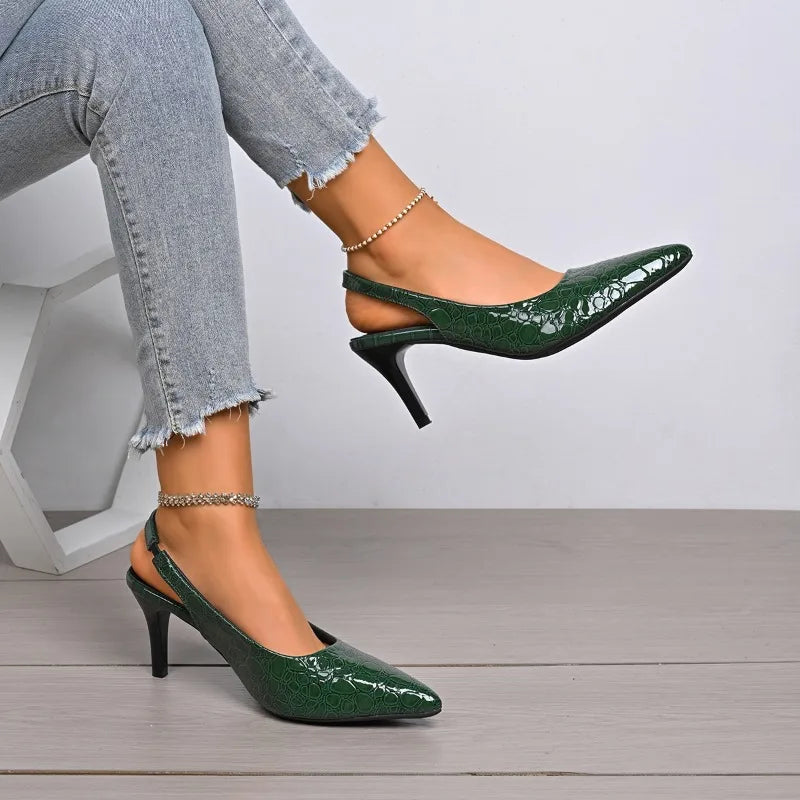 Green Heels for Women Luxury Pointed Toe Party Dress Shoes Classic Ladies Office Pumps Women Shoes Size 42 Salto Feminino