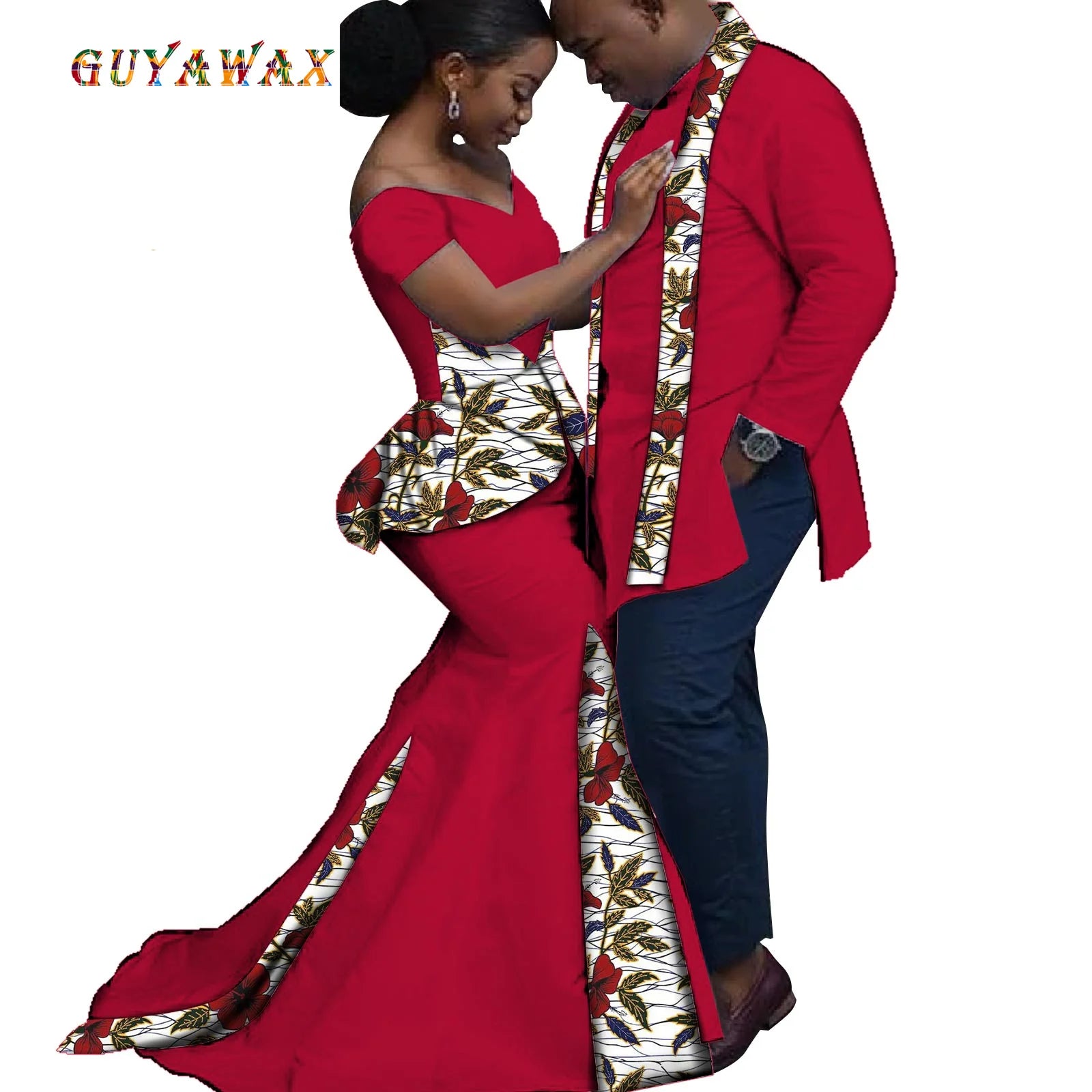 Dashiki Couple African Clothes Matching Clothes for Couples Women Ankara Print Party Dresses Fashion Men Top and Scarf Suits