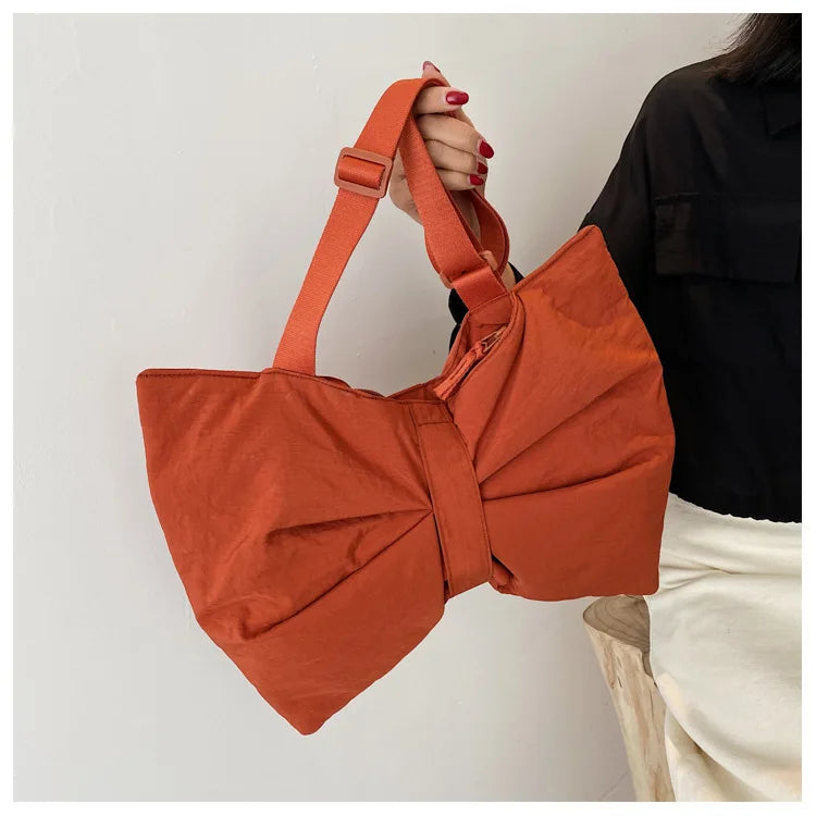 Soft Nylon Women's Portable Shoulder Bag Large Capacity Female Commute Crossbody Bags Simple Design Ladies Tote Purse Handbags