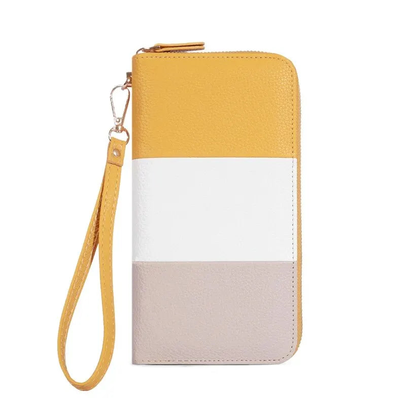 Women's Wallet RFID Blocking Multi Credit Card High Capacity Zipper Clutch Travel Bag Wrist Guard