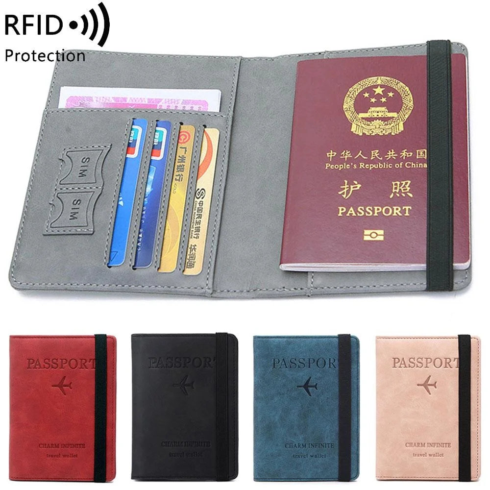 KISMIS New RFID Wallet Passport Case Leather Short Wallet Men Slim Credit Card ID Holder Card Organizer Travel Bag