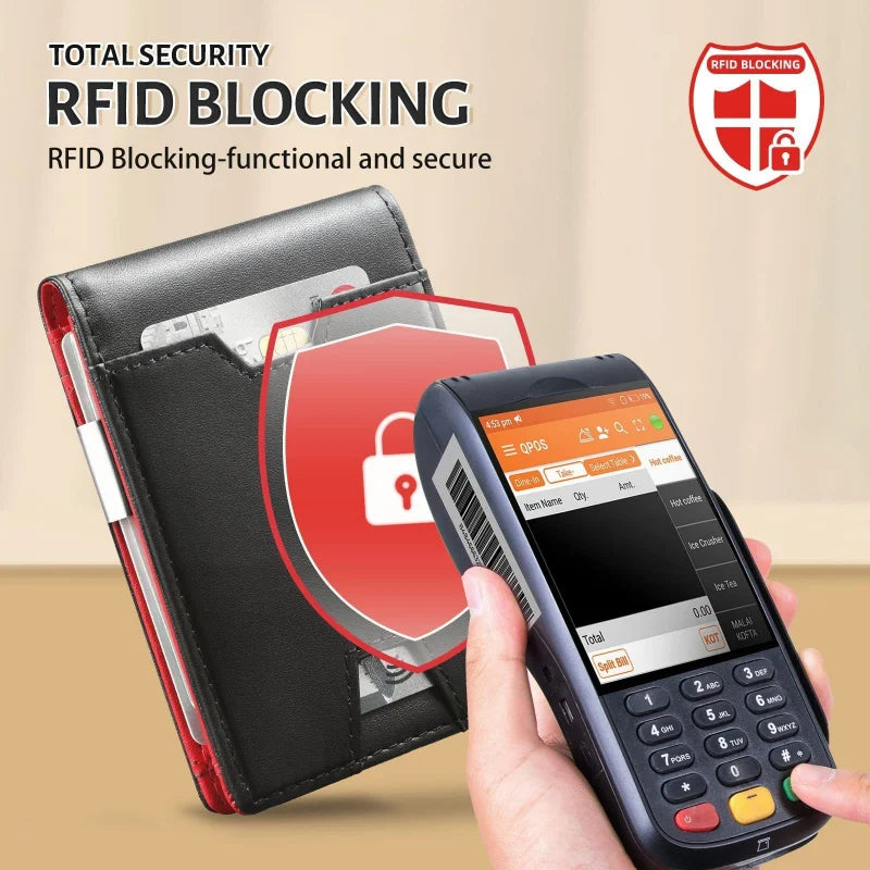 Men'S Multi-Slot Rfid Anti-Magnetic And Anti-Theft Multi-Functional Wallet With US Dollar Card Holder GSOIAX Men's wallet
