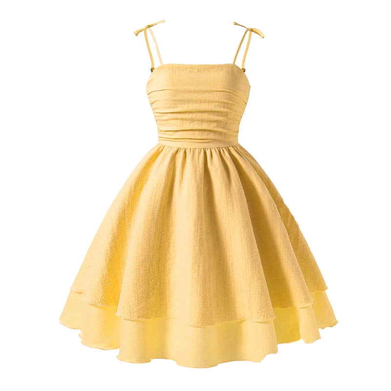 Teen Girls 13-16 Fashion Dress, Adjustable Strap Smocked Back A-Line Dress, Cute Comfortable Versatile for Daily Outings