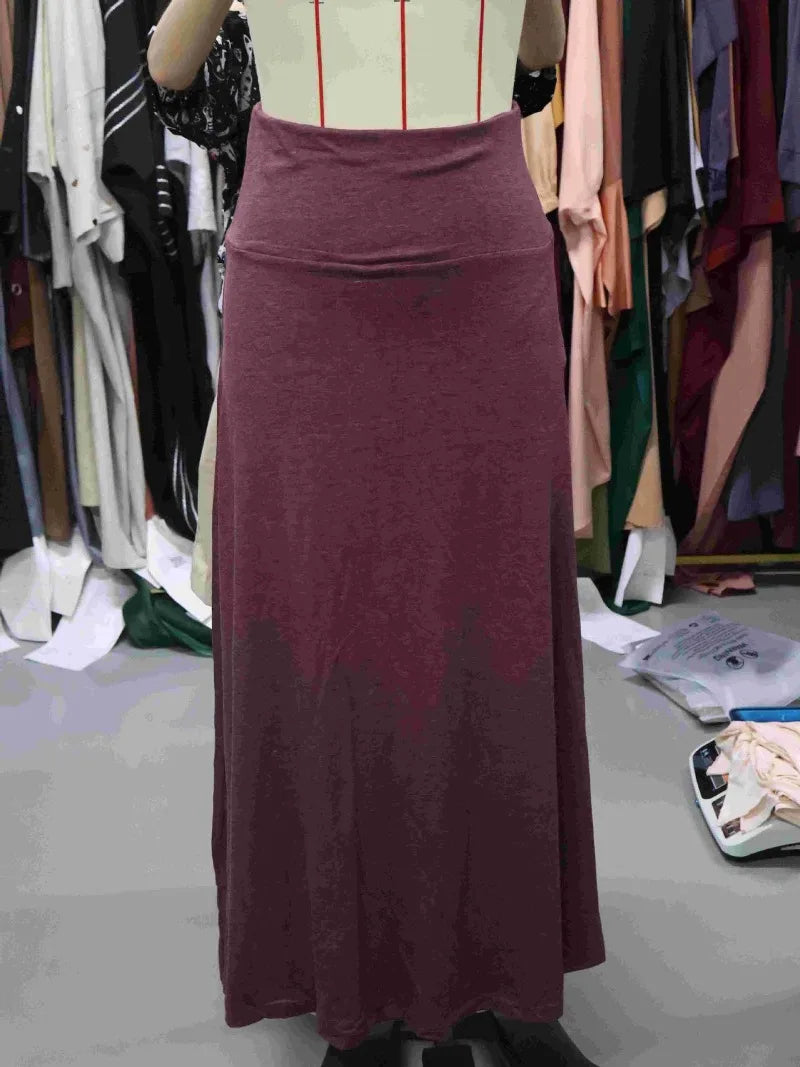 KIDCRKJ Long Skirt Women Autumn 2026 New Skirts Knitted Solid Urban Office Lady Fashion Clothes High Waist Maxi Skirts Faldas