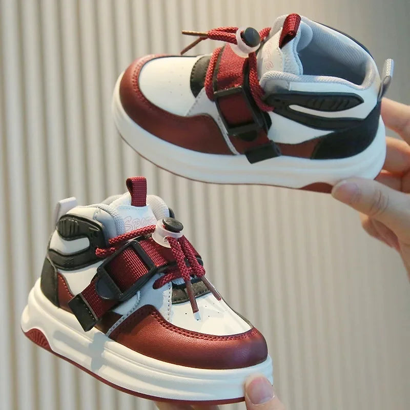 Kid Sneakers School High-top Causal Sports Shoes for Boy Non-slip Spring Autumn Children Fashion Girls Chunky Basketball Shoes