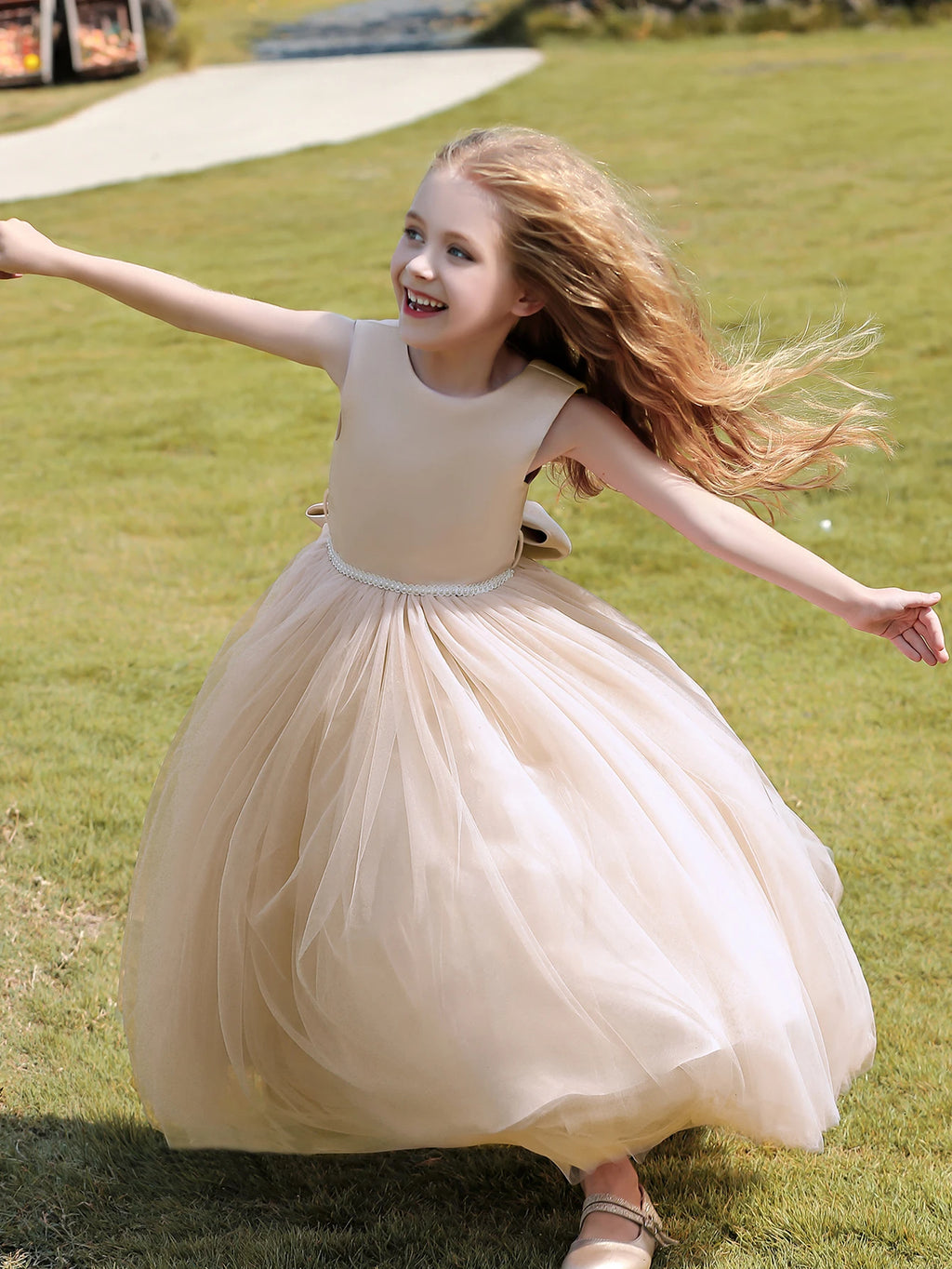 Formal Birthday Party Dress for Teenage Girls New Design Big Bow Tulle Dresses Kids Princess Prom Pageant Ball Gown Size 5-12y