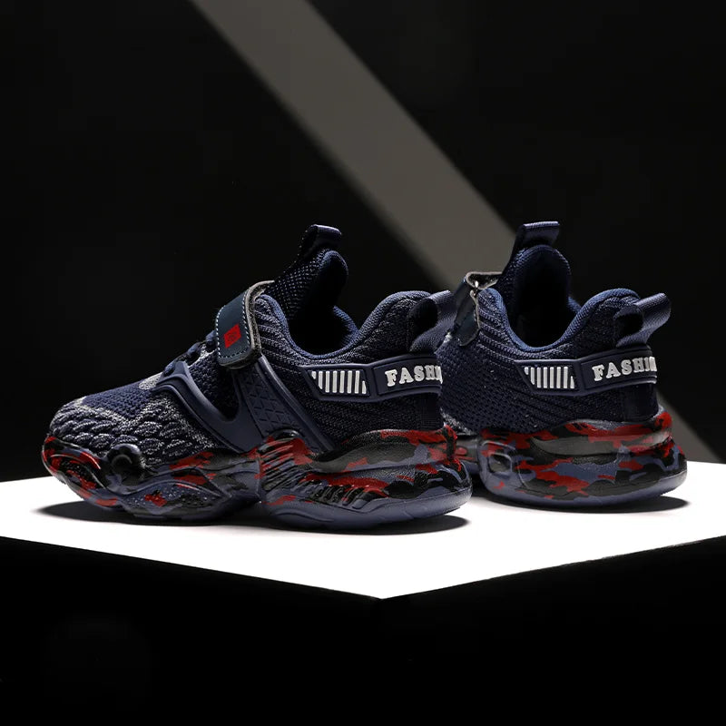 2025 New Kids Shoes Boy Sneaker Knit Platform Breathable Summer School Children Sports Shoes Fashion Tennis Shoes for Boy