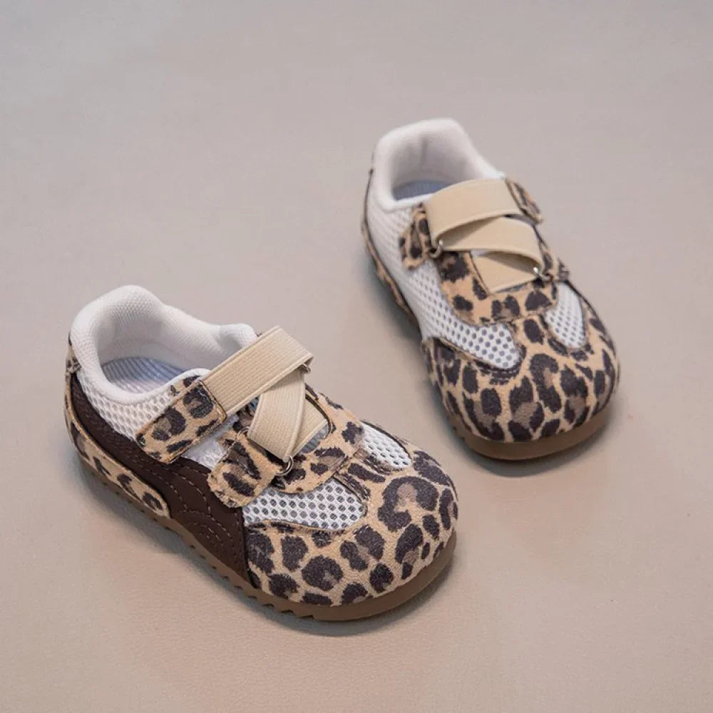 Kid's Sneakers Summer Sport Shoes For Children Mesh Breathable Leopard Boy's Girl's Running Footwear Anti-slippery Ergonomics