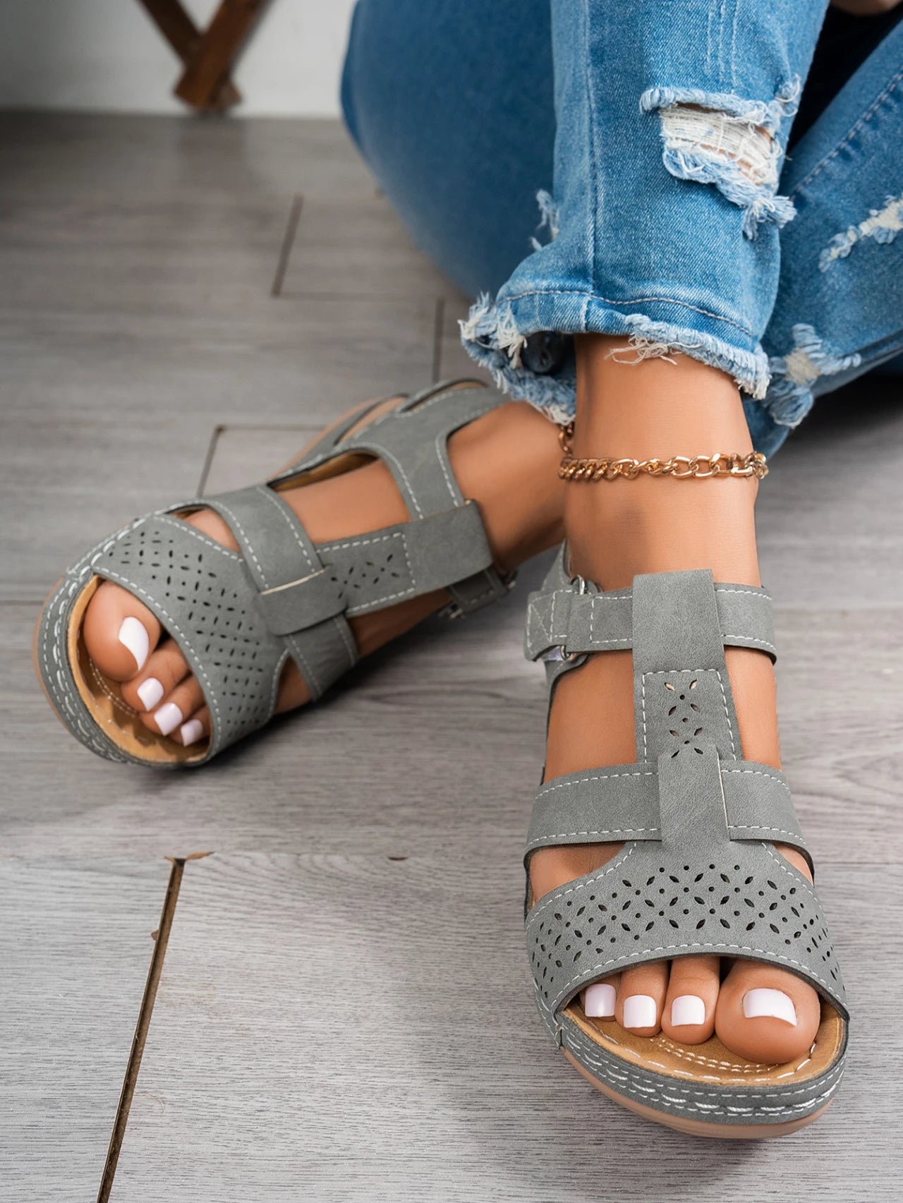 2026 Summer Women Wedge Sandals Premium Orthopedic Open Toe Sandals Vintage Anti-slip Casual Shoes Female Platform Retro Sandals