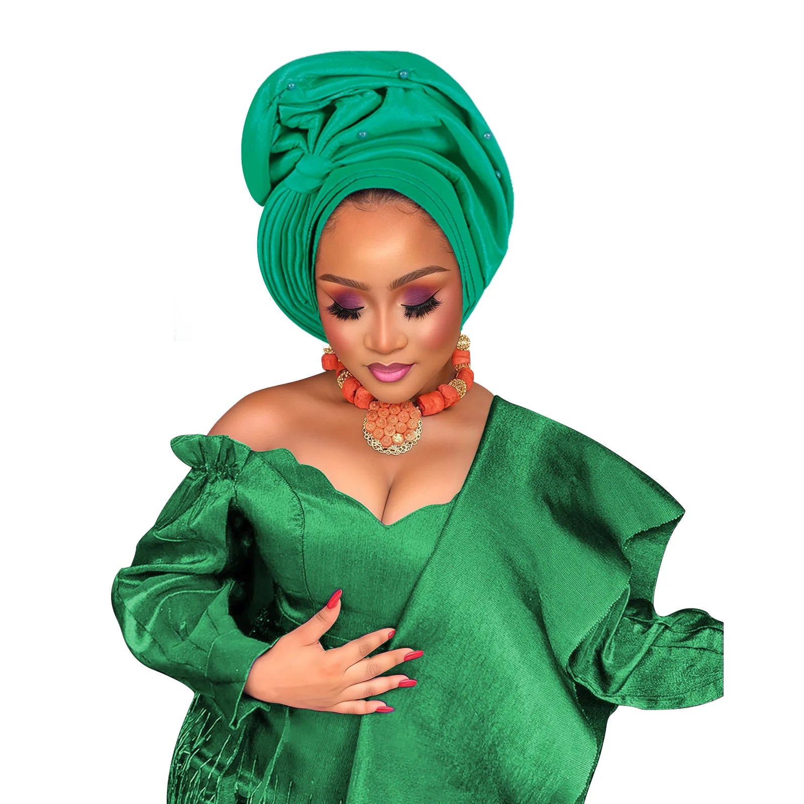 New Luxury Shiny Turban Cap for Women African Auto Gele Headties Nigeria Wedding Party Geles Hijab Bonnet Hat Head Wrap Headgear