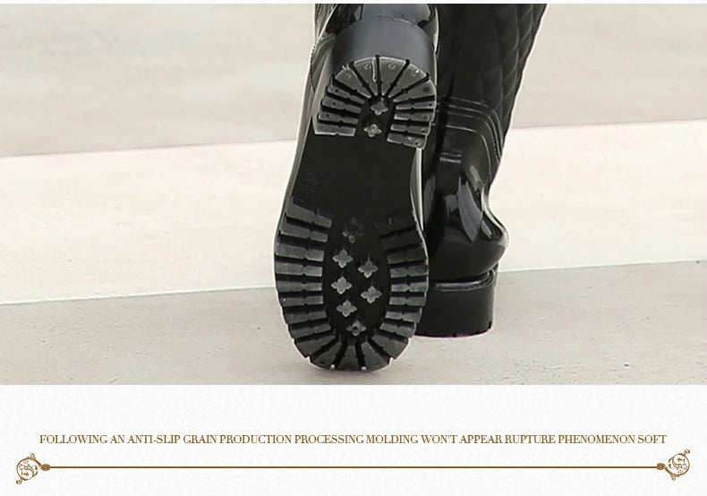 2023 New Women Rain Boots Lady Rain Water Shoes Ourdoor Rainboots  Italianate Pvc Rubber Rainboots Lady Waterproof Shoes