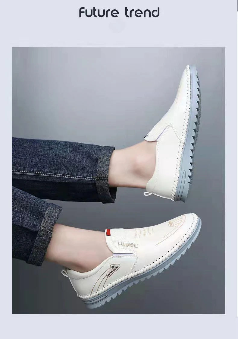 Fashion Men Loafers Lightweight Men's Driving Shoes Brand Anti-Slip Comfortable Flat Shoes Designer Rubber Sole Breathable Shoes