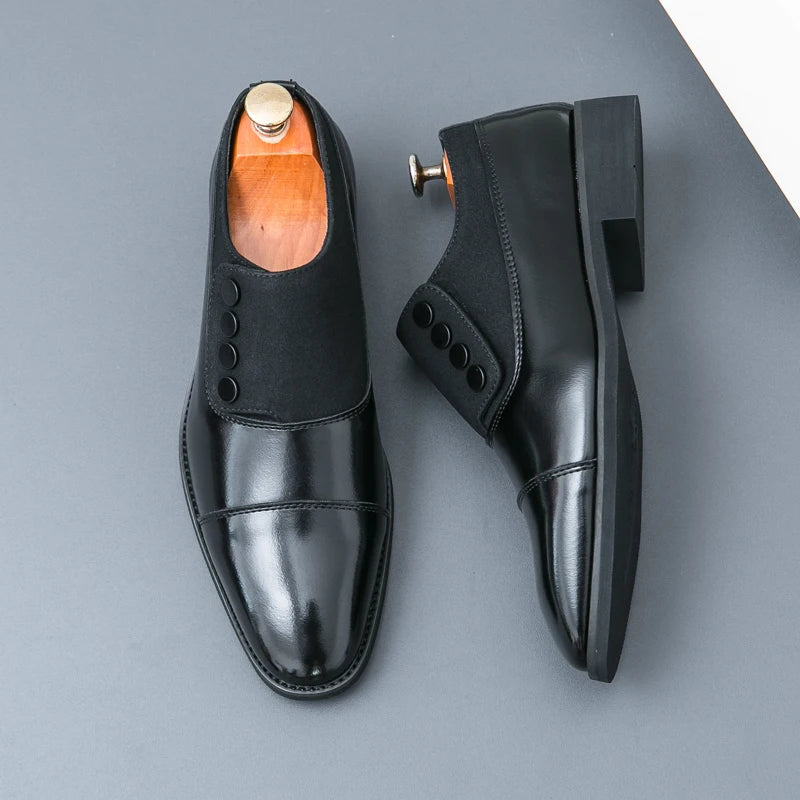 High End Brand Men's Leather Casual Shoes Office Men's Business Shoes Luxurious Banquet Pointed Toe Shoes for Wedding Brown