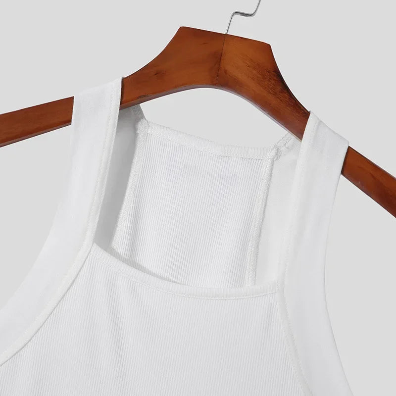Summer Men's New Solid Color Fashion Sleeveless Shapewear Europe and America Men Sexy Tight Elastic Vest S-4XL
