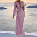New 2026 Women's Sexy Evening Dresses Deep V-neck Gold Elegant Dress Female Wedding Party Long Formal Prom Party Gowns Vestidos