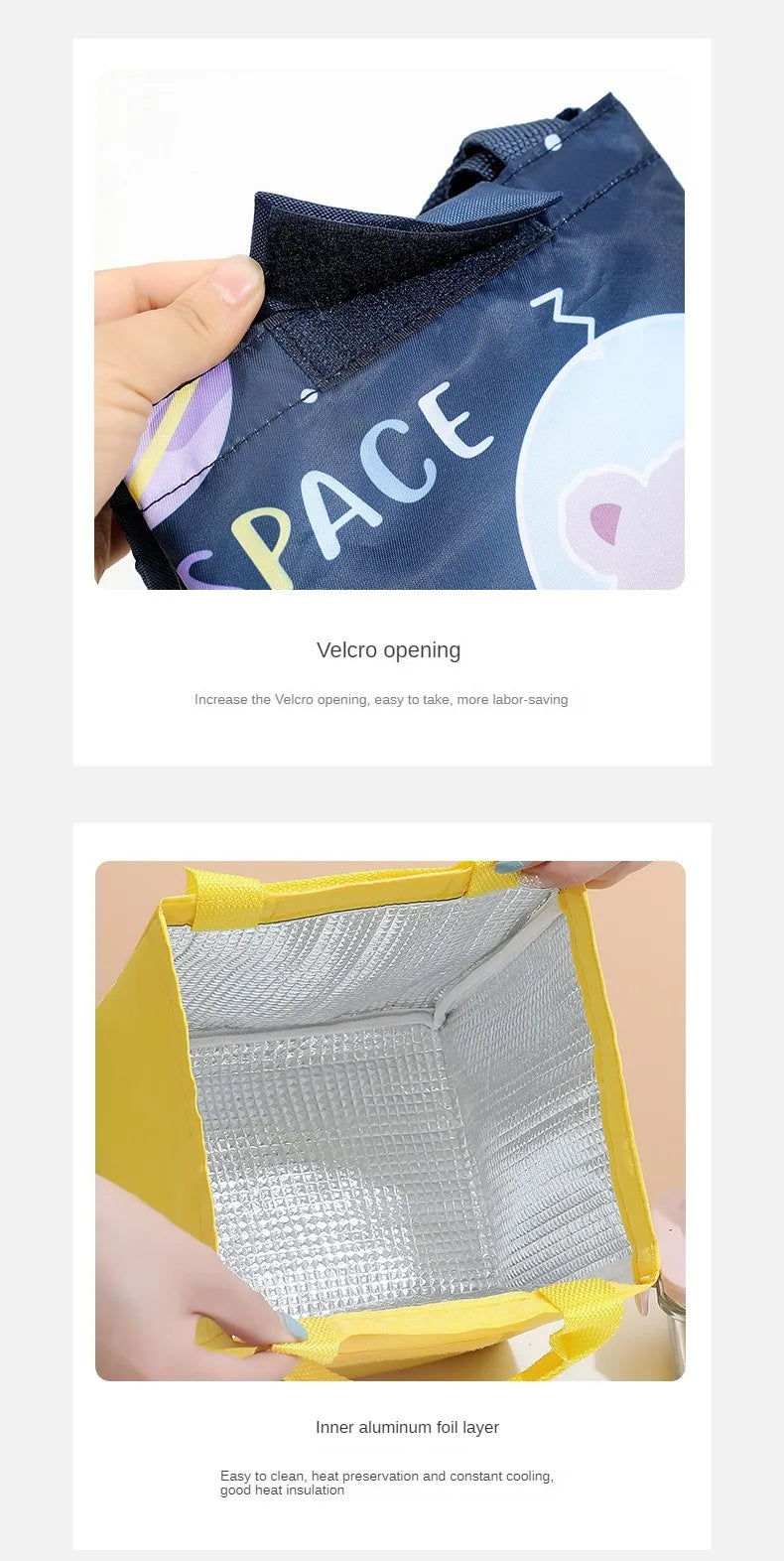 Kids Lunch Bag for School Portable Thermal Bag Children Cartoon Insulated Lunch Bag Cooler Bento Pouch Dinner Container Handbags